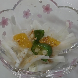 オクラ☆たくあん☆しょうがの白菜サラダ☆